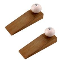 2 Pieces Cream Pink Crackle Crackle Wooden Door Stopper